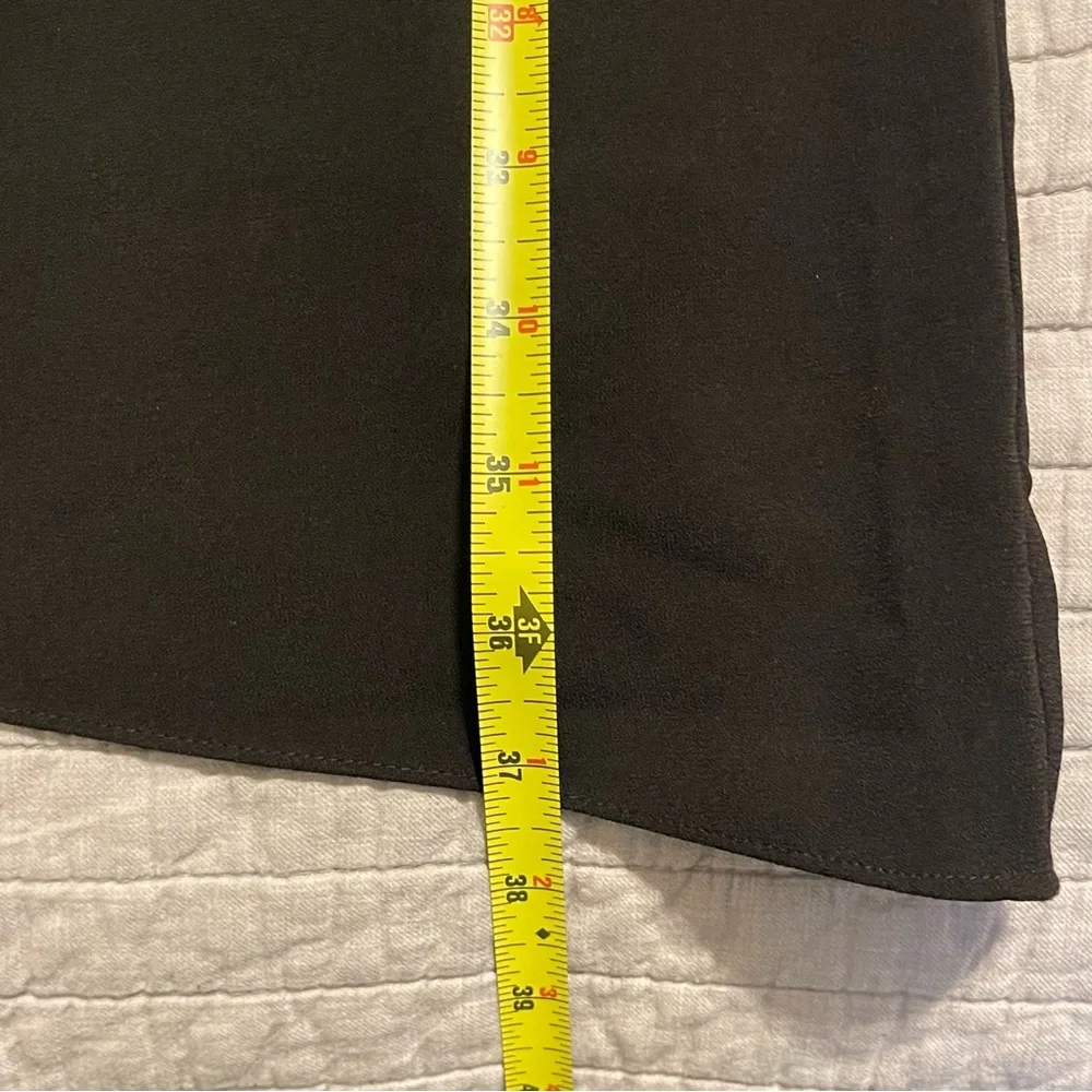 Halston Heritage Asymmetric Cocktail Dress 3/4 Sleeve Knot Back Black Size 0 - Picture 9 of 12